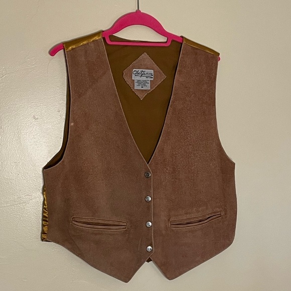 VTG Leather Waistcoat in Brown - Picture 2 of 8